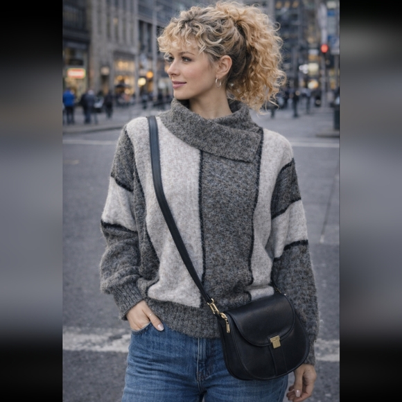 Vintage Elegant Women's Sweater Striped 80s 90s Dolman Sleeve Size S - Picture 15 of 16